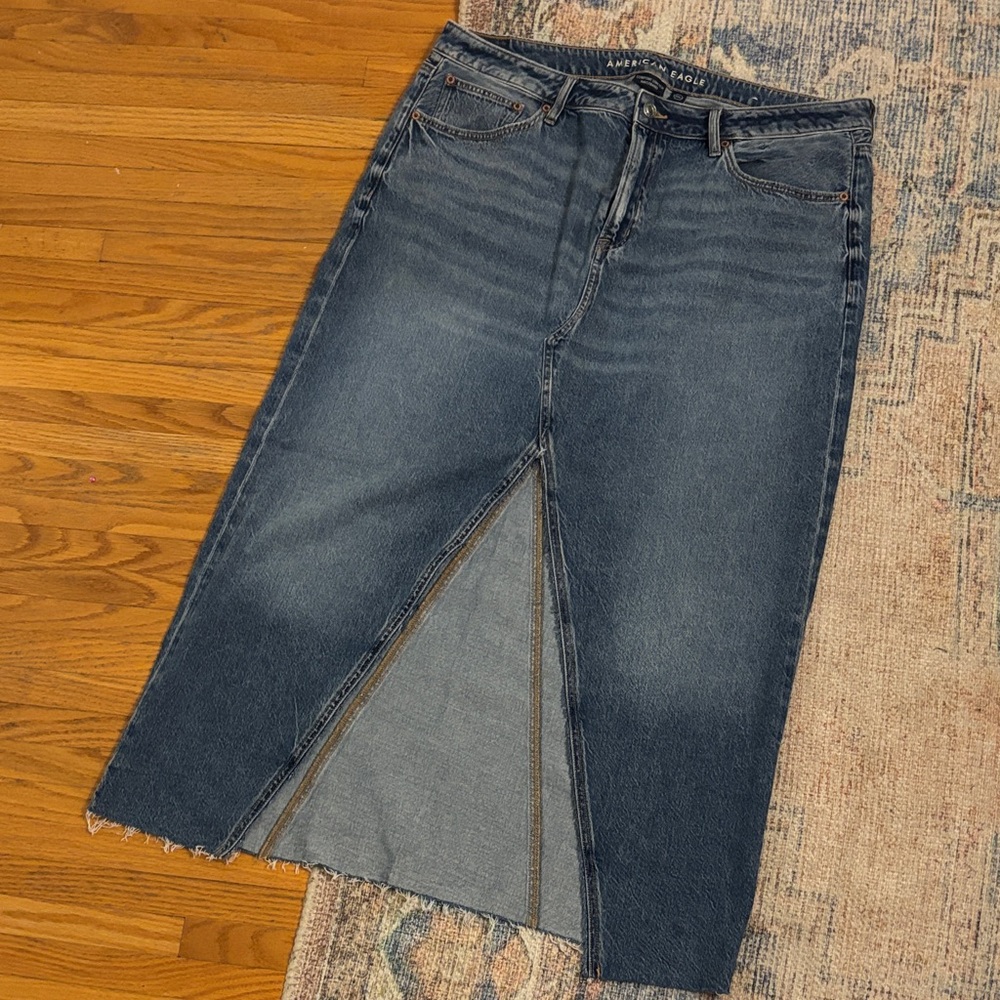 Size 16 denim maxi skirt from American Eagle